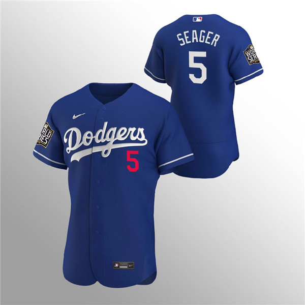 Men's Los Angeles Dodgers #5 Corey Seager Blue 2020 World Series Bound stitched MLB Jersey Men's Los Angeles Dodgers #5 Corey Seager Blue 2020 World Series Bound stitched MLB Jersey